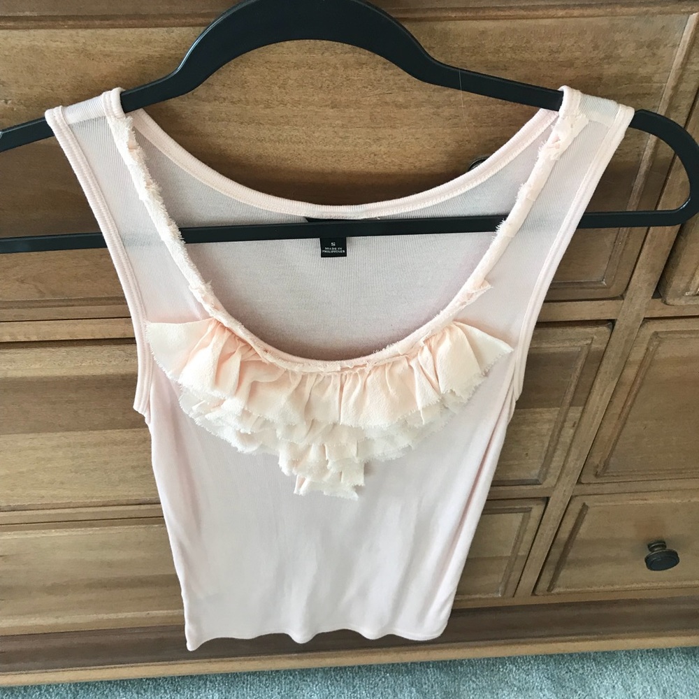 Baby pink ruffled tank